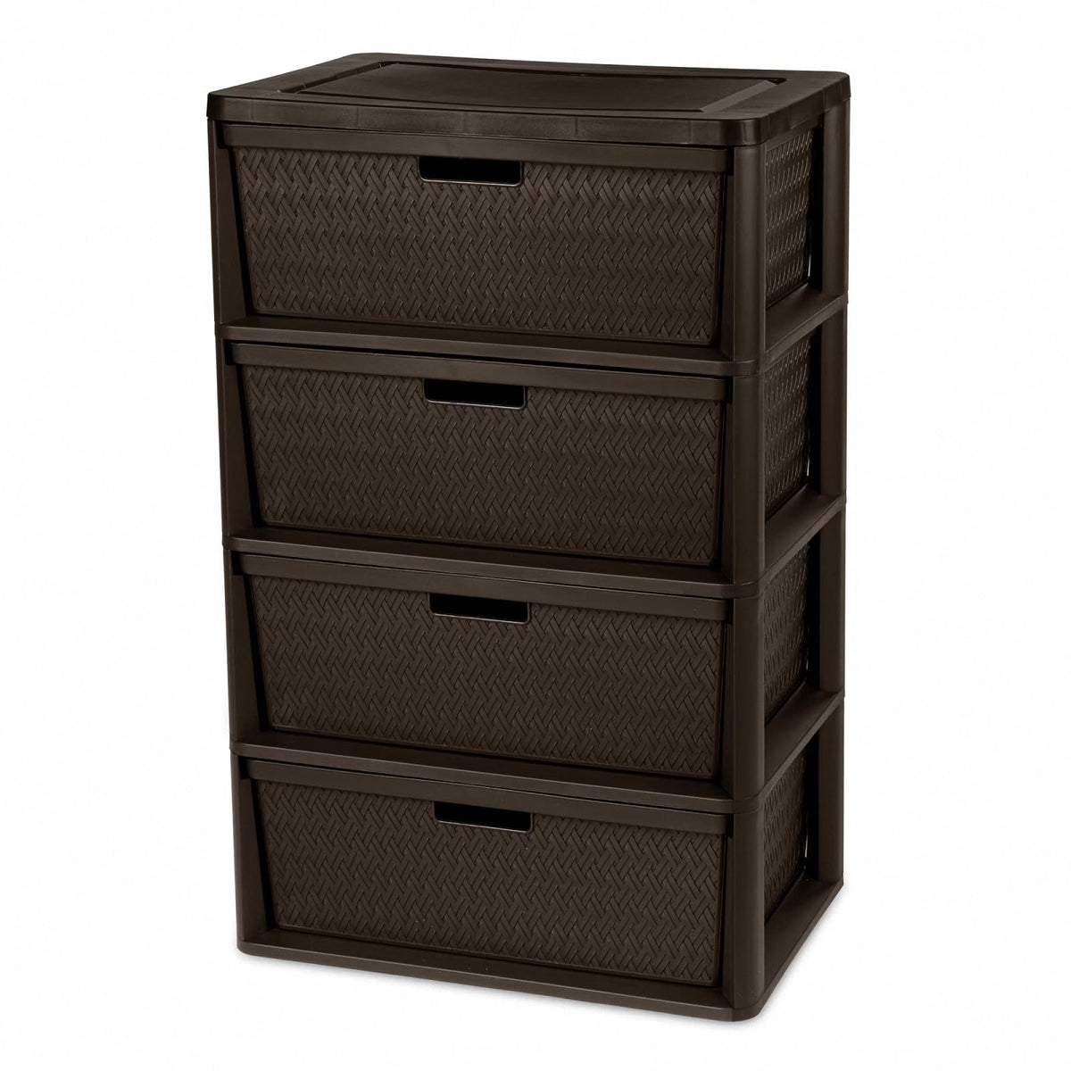 4 Drawer Brown Plastic Storage Tower V3611