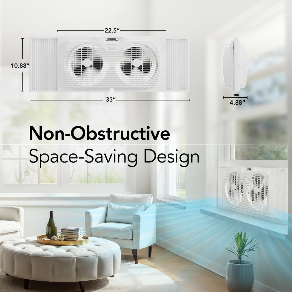 Reversible Twin Window Fan with 3-Speeds Y443037