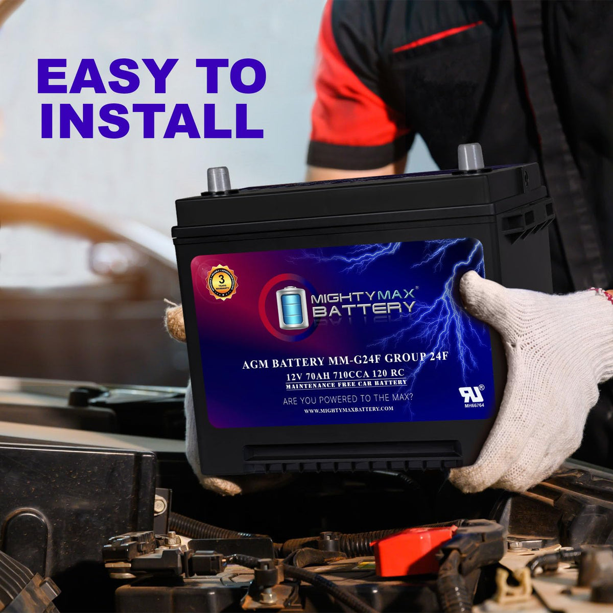 12V 70Ah AGM Replacement Battery Y66198