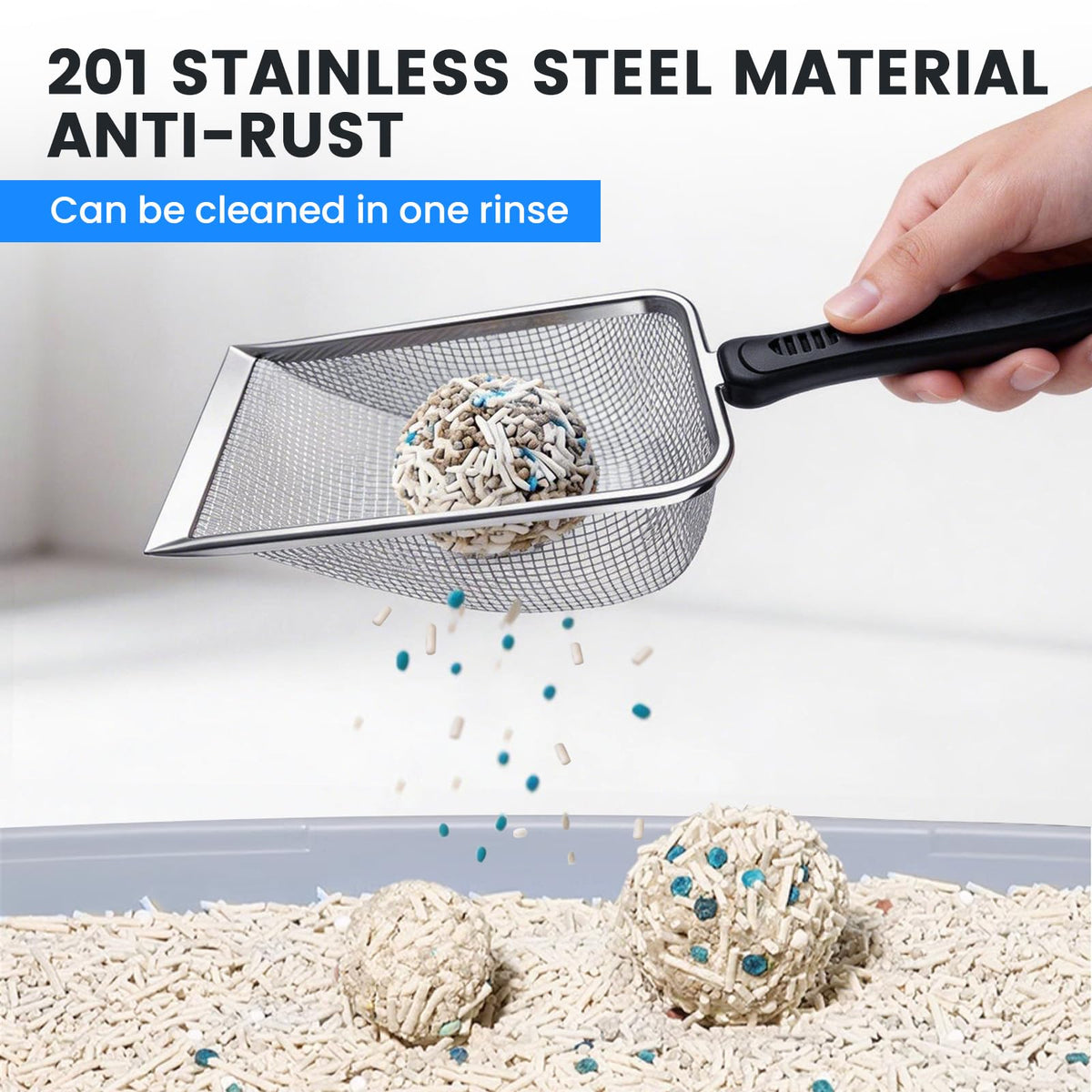 Stainless Steel Mesh Cat Litter Scoop 2.8mm Hole Z550