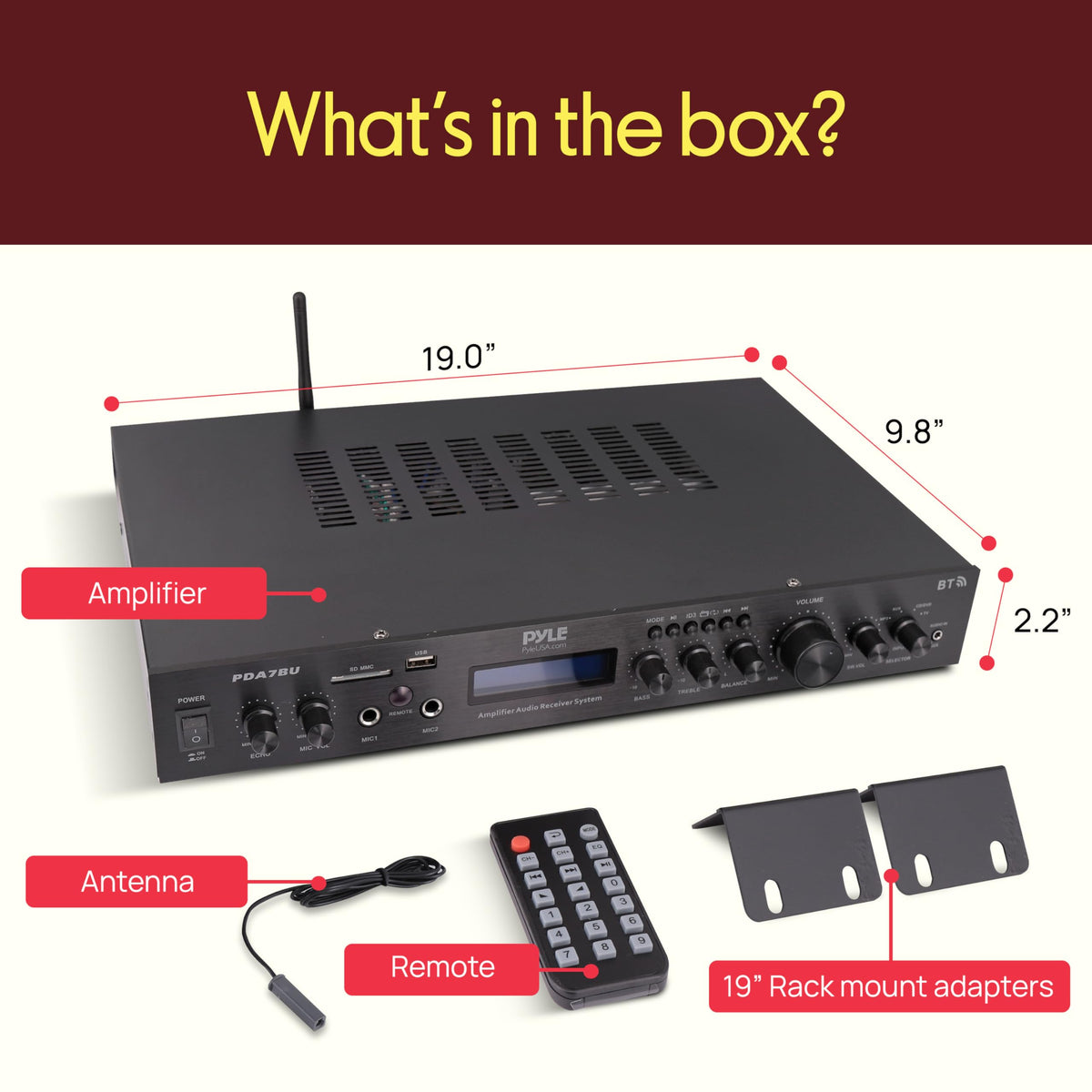 5 Channel Rack Mount Bluetooth Amplifier Receiver K368