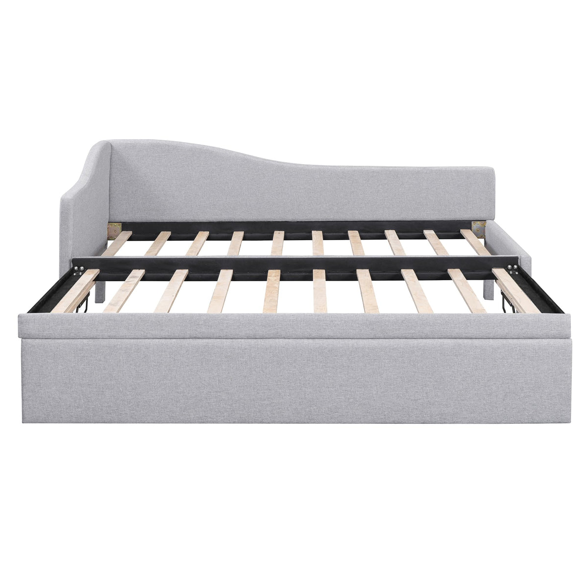 Twin Size Linen Upholstered Daybed with Pop up Trundle M206668