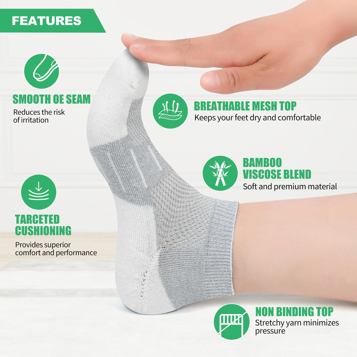 Low Cut Bamboo Viscose Diabetic Socks S858893