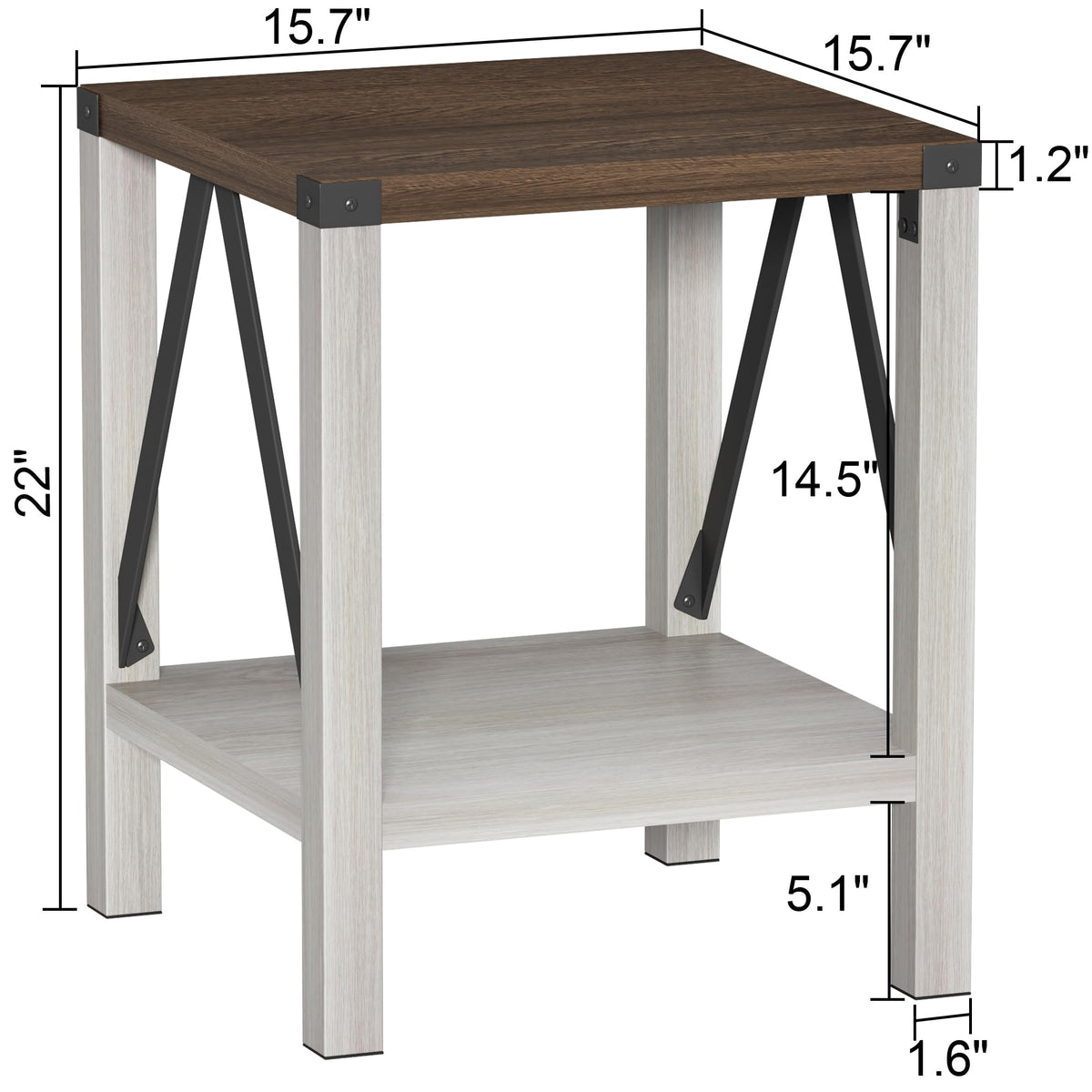 End Table Set of 2 with Storage Shelf C9582