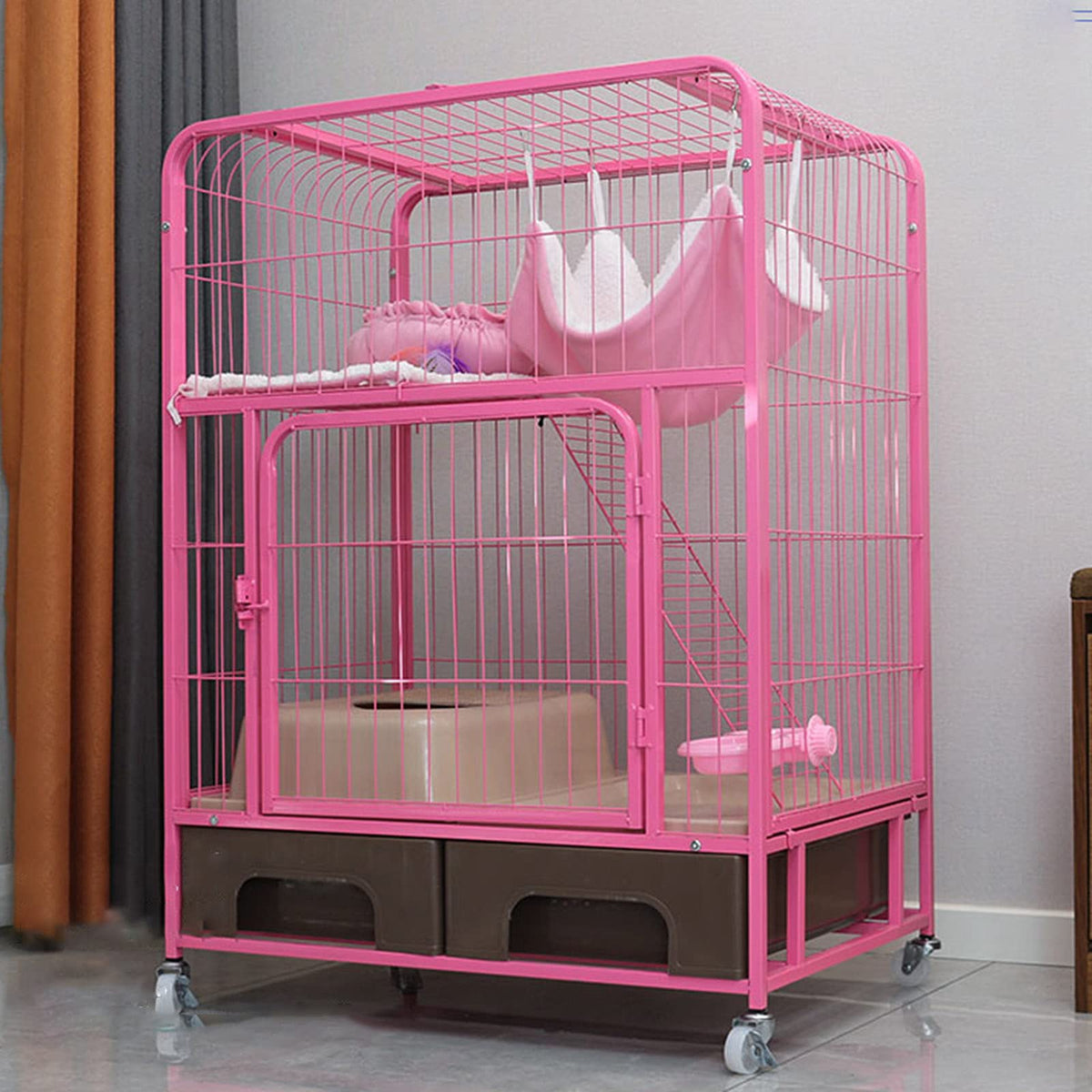 Heavy Duty Metal Cat Cage Dog Crate with Four Wheels O72099