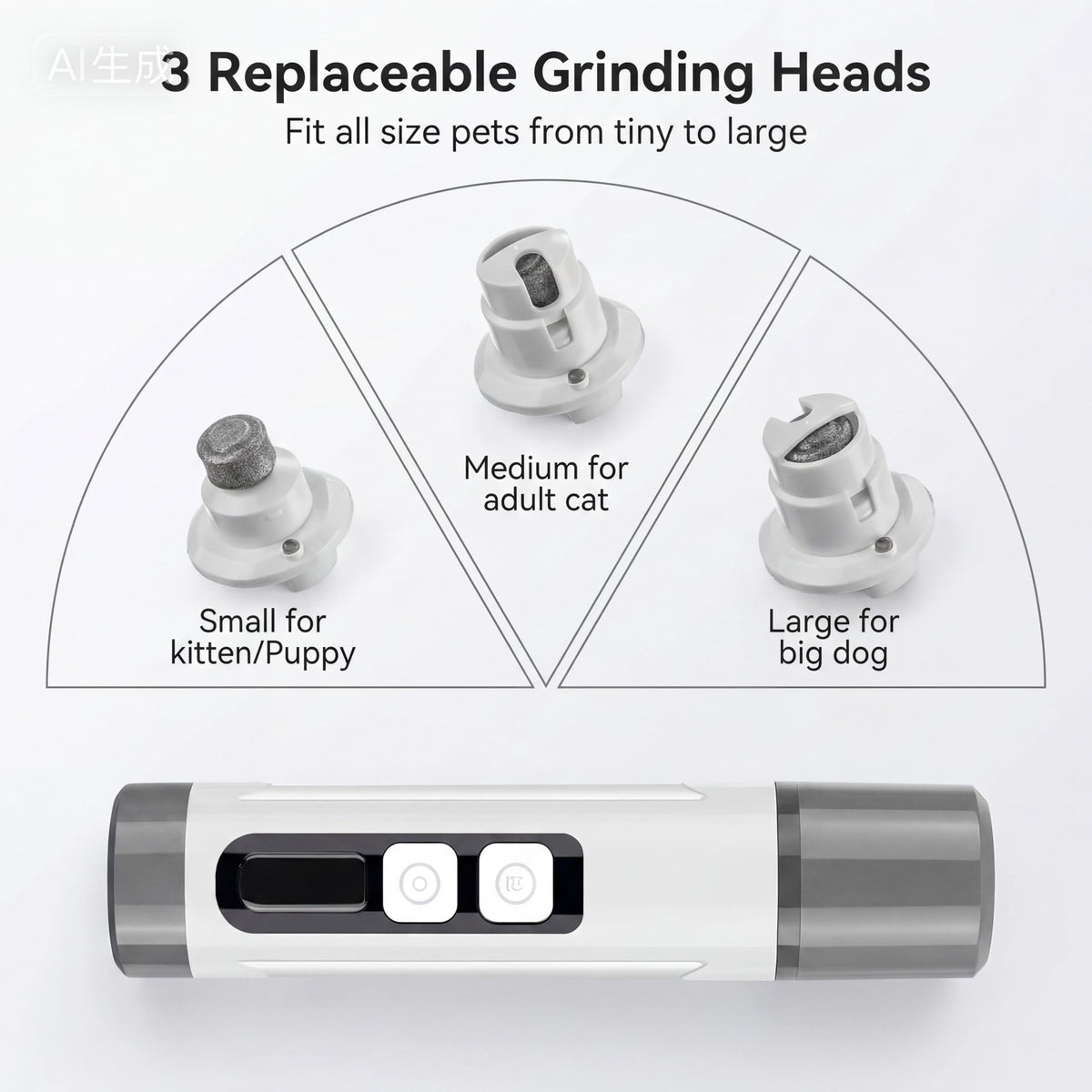 3-Speed Dog & Cat Nail Grinder with LED Light O58133