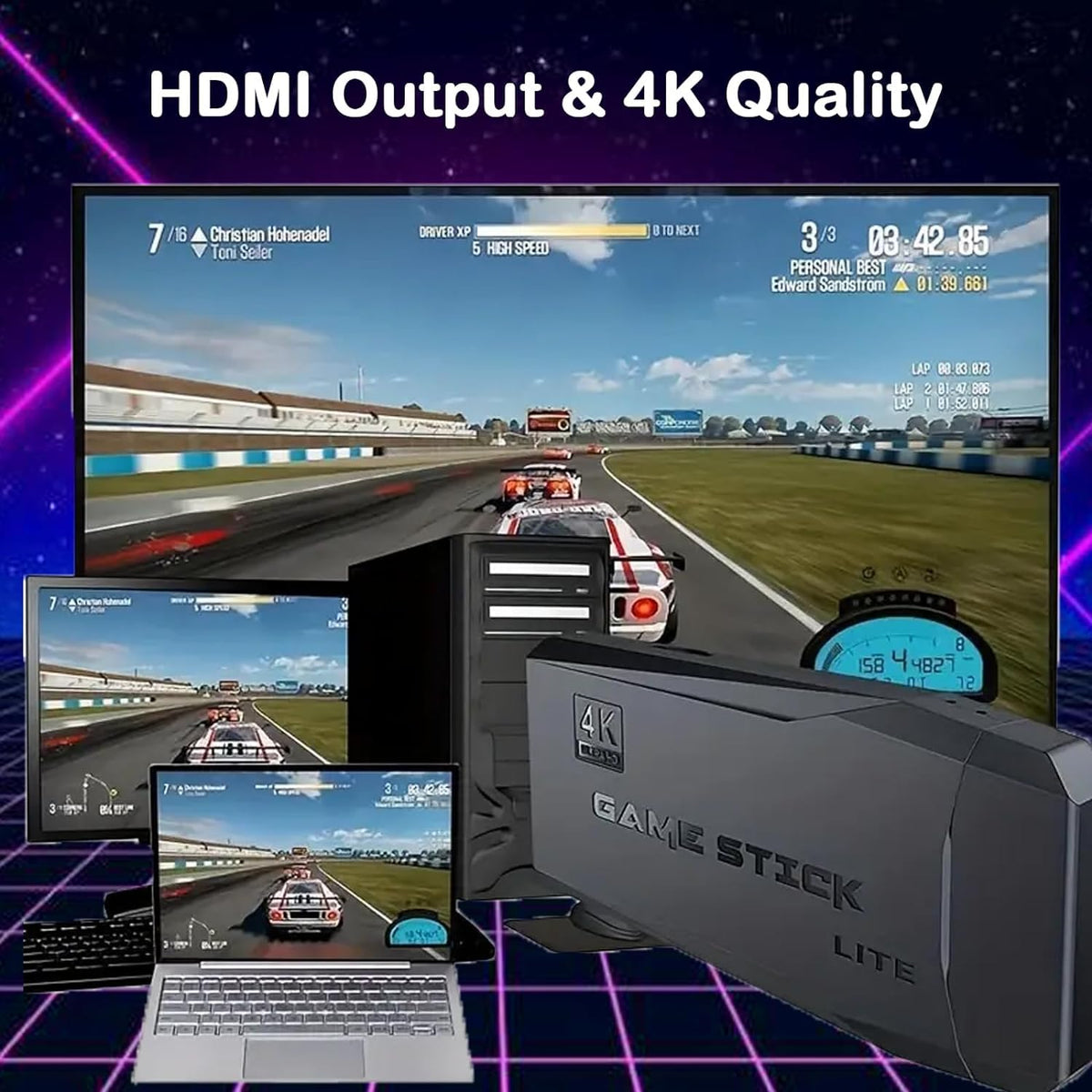 Retro Game Console Plug and Play 4K HDMI 15 Classic Emulators Dual 2.4G Wireless Controllers G41244