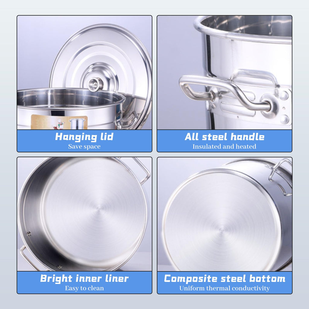 40-Quart Stainless Steel Seafood Boil Pot with Strainer T891