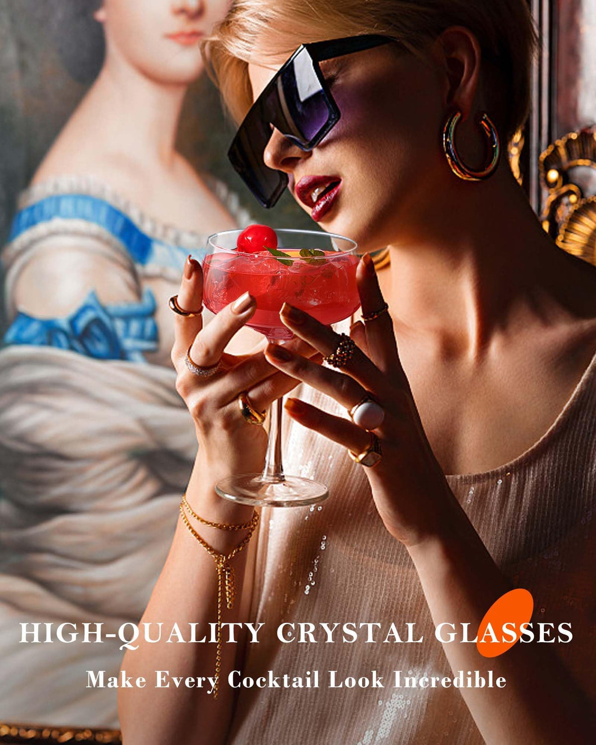 Crystal Coupe Glasses Set of 4, 10 Oz F12618