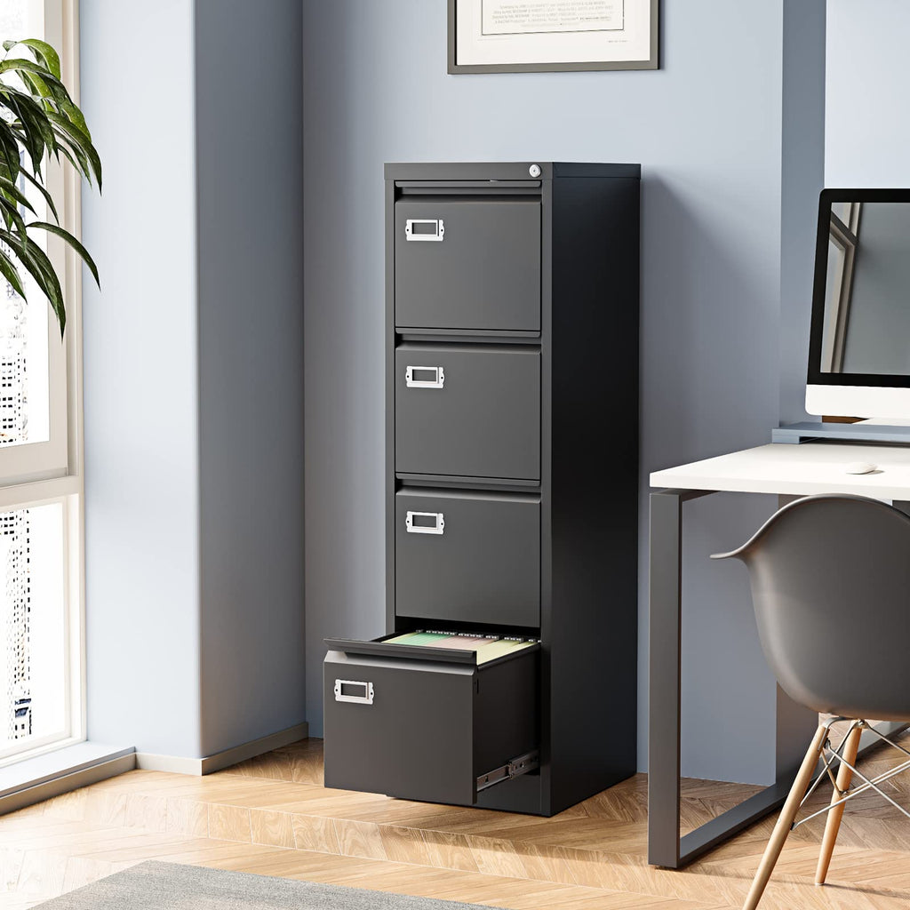 4 Drawer Metal Vertical File Cabinet with Lock D967053