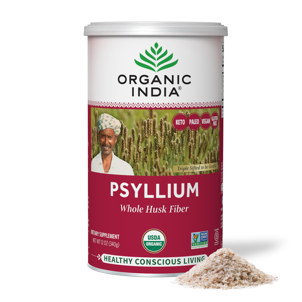 Psyllium Whole Husk Fiber Supplement 12 oz V776