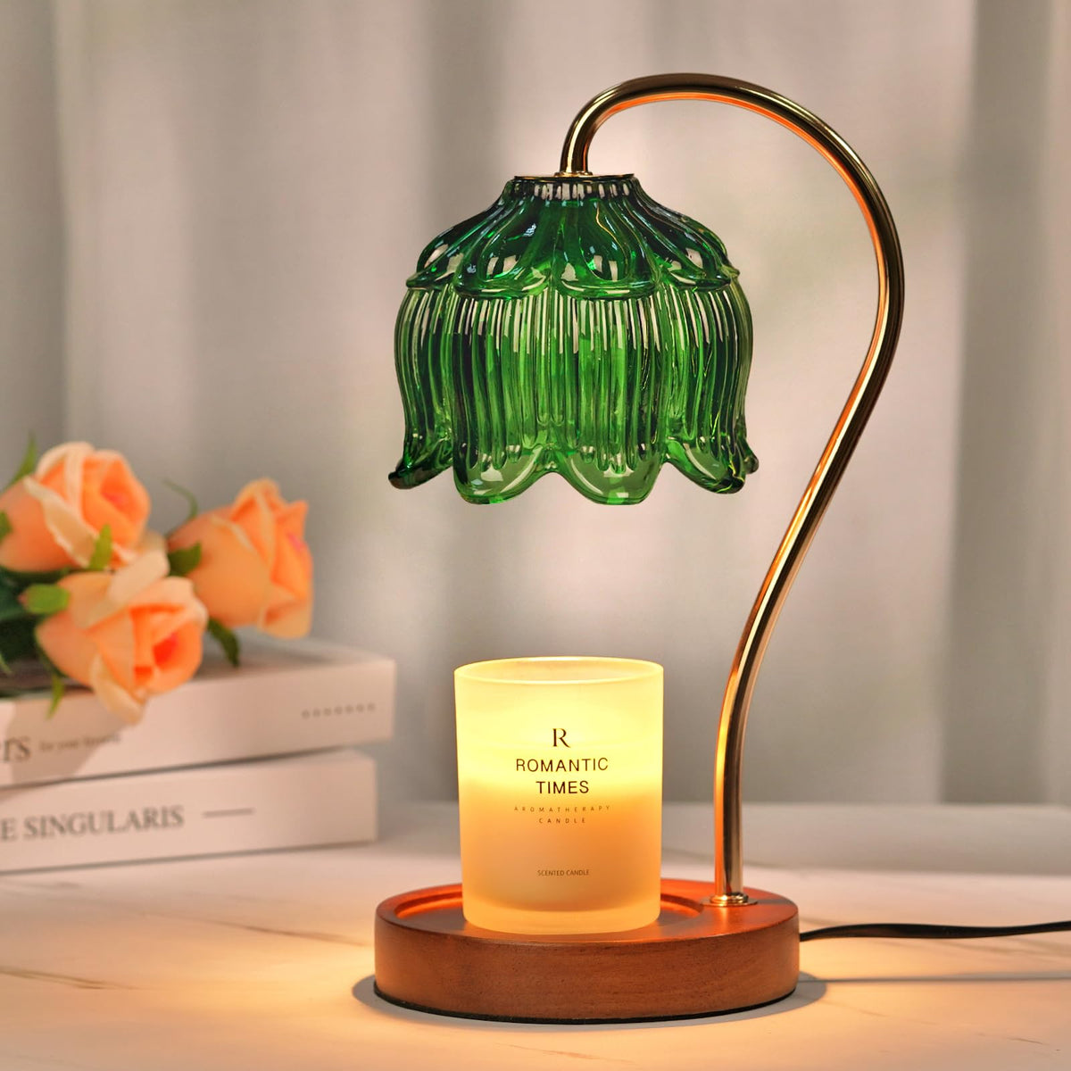 Black Dimmable Candle Warmer Lamp with Timer H278650