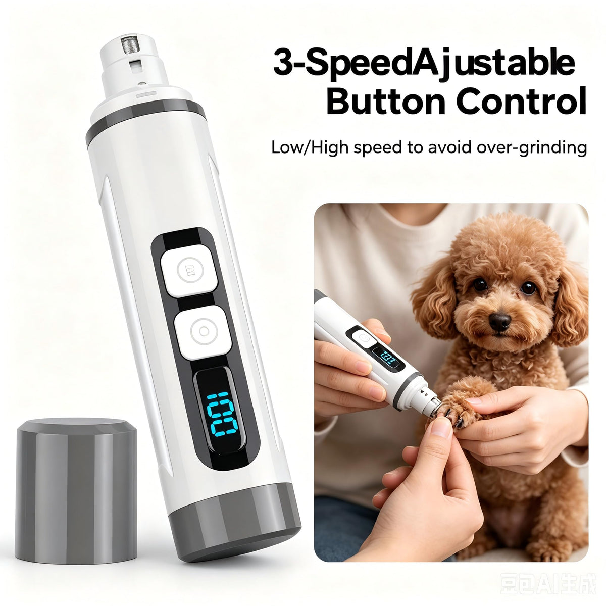 3-Speed Dog & Cat Nail Grinder with LED Light O58133