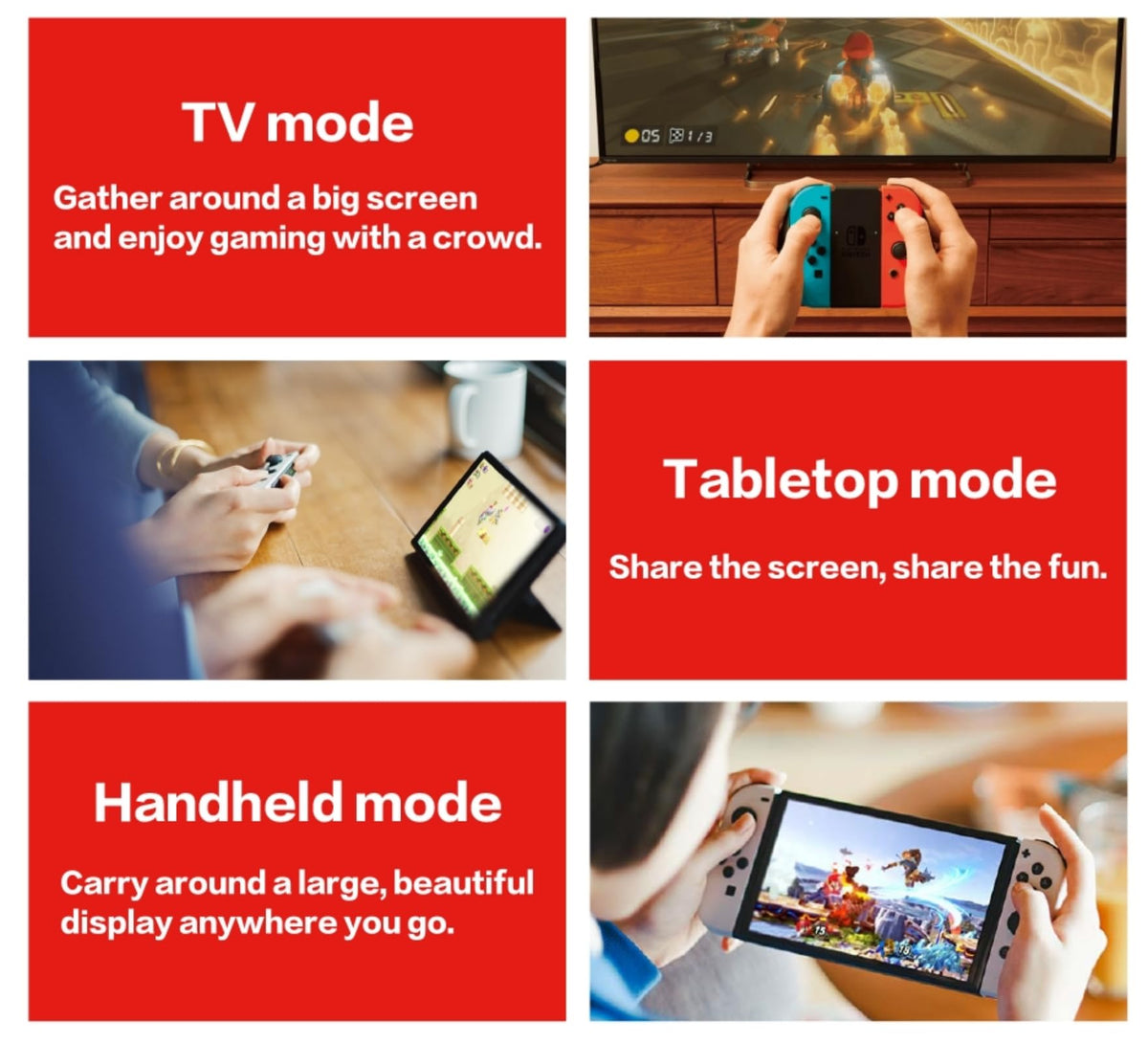 Nintendo Switch OLED Model with Neon Blue and Neon Red Joy-Con and 32GB Micro SD Card E357