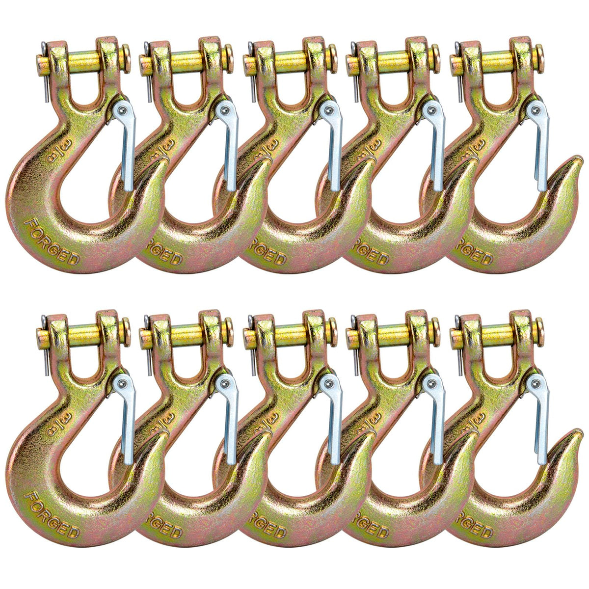 3/8 Chain Hooks with Safety Latch, 10 Pack K6091
