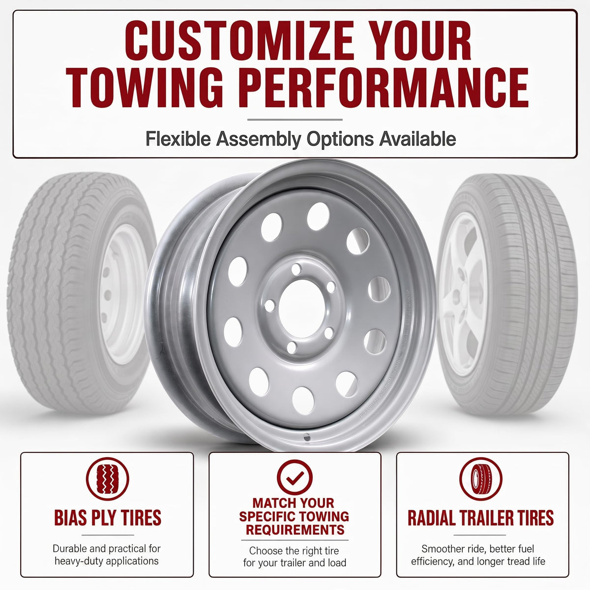 15 Inch 5 Lug Silver Trailer Wheel Y791