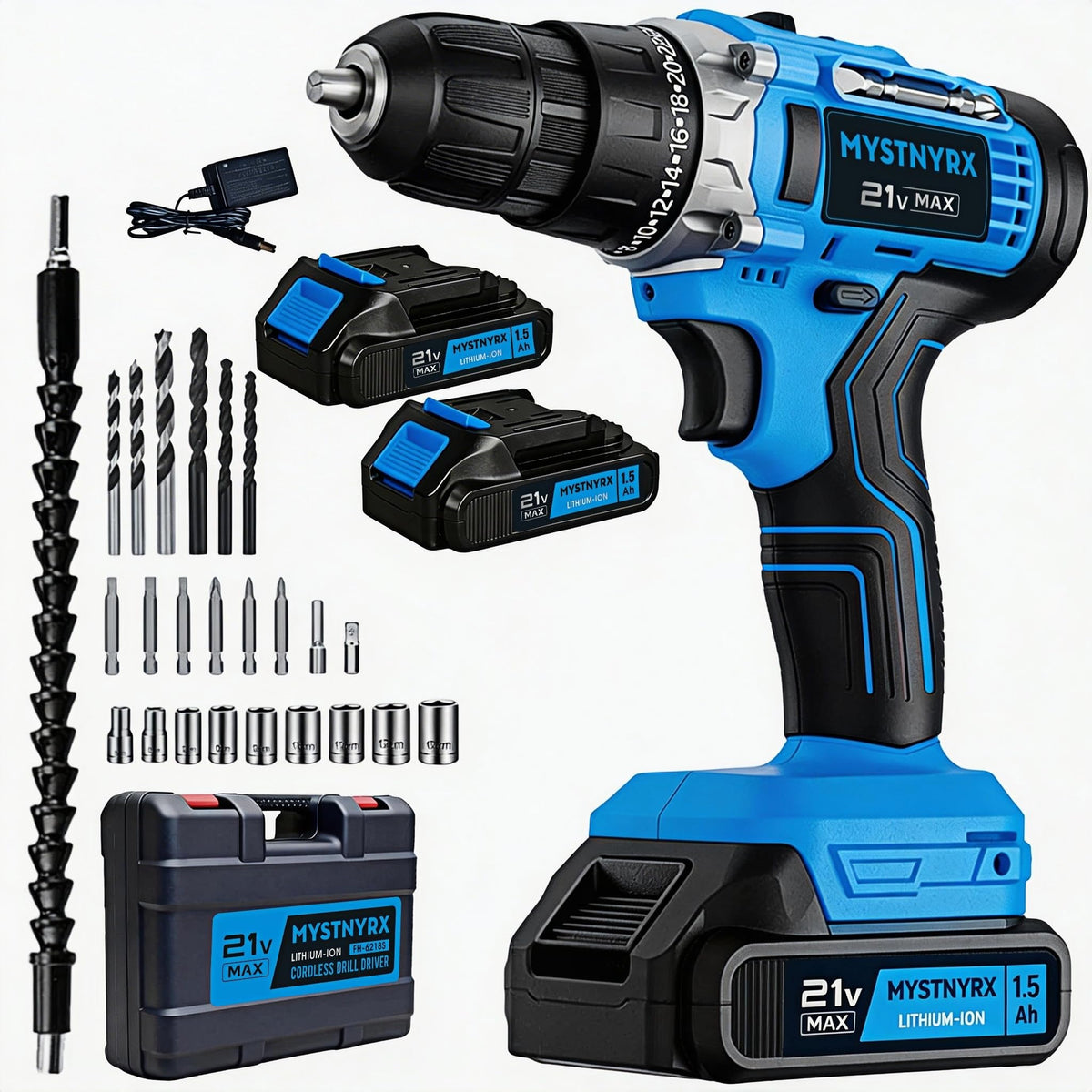 21V Max Cordless Drill Driver Kit with 2 Batteries R471