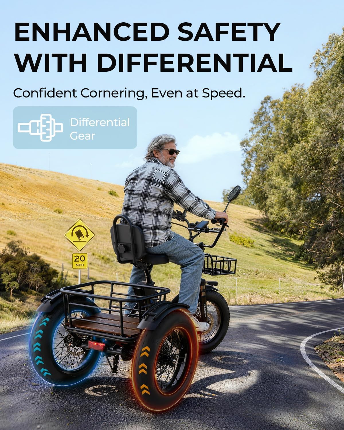 750W Folding Fat Tire Electric Tricycle with Basket K17642
