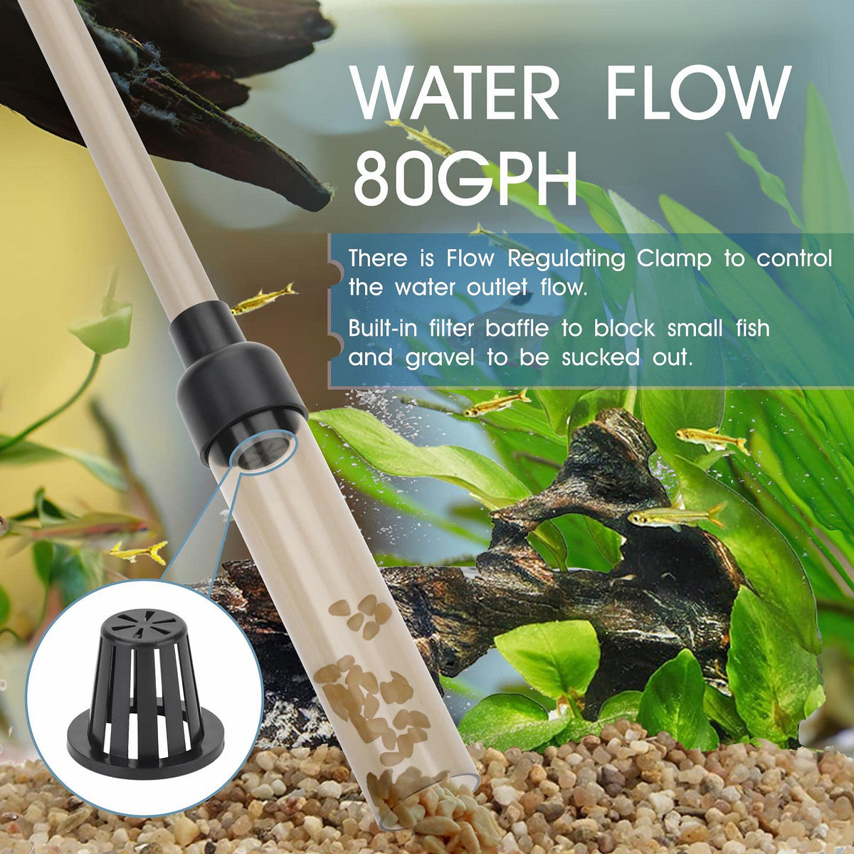 Small Manual Aquarium Gravel Cleaner with Suction Ball Z432772
