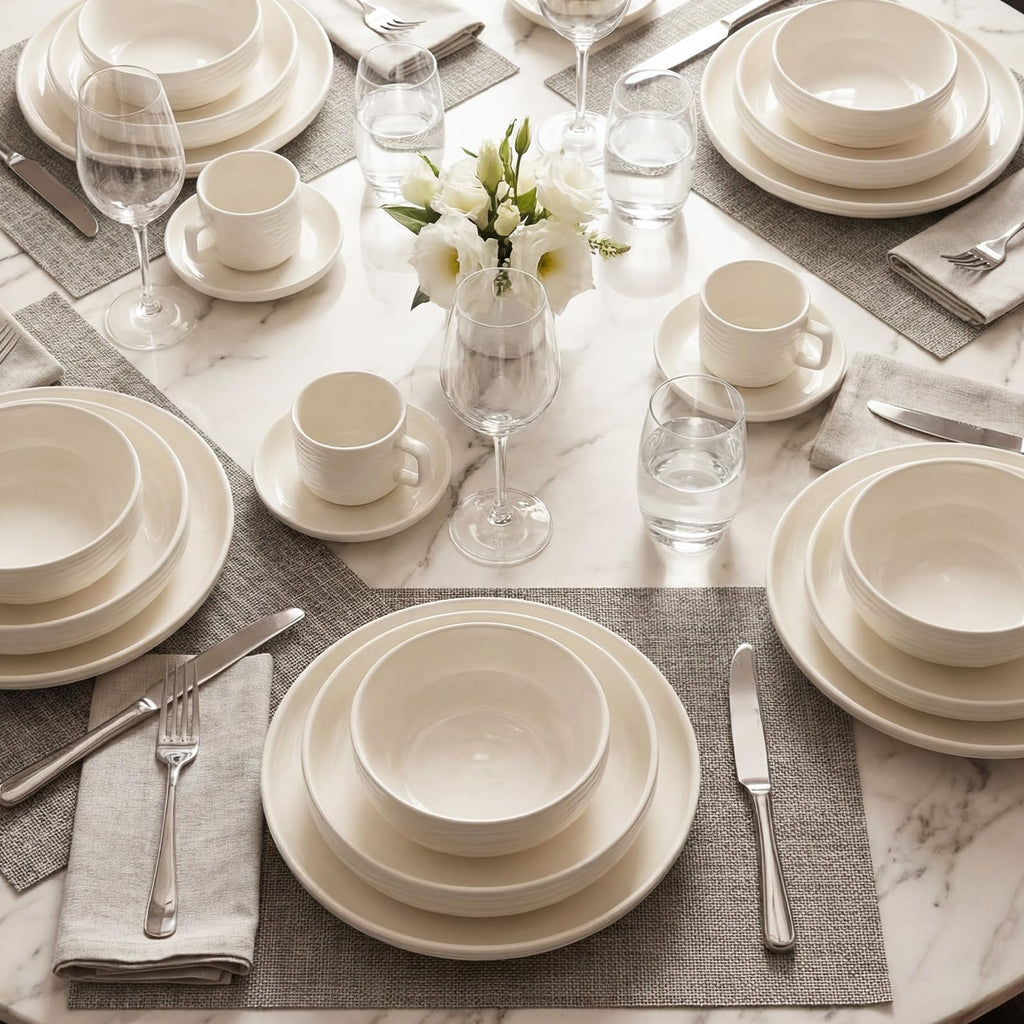 White Pasta Bowls Set of 4 U858