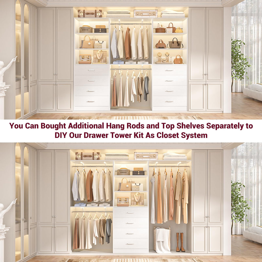 Wood Closet Organizer with 4 Drawers F49096