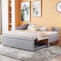 Twin Size Linen Upholstered Daybed with Pop up Trundle M206668