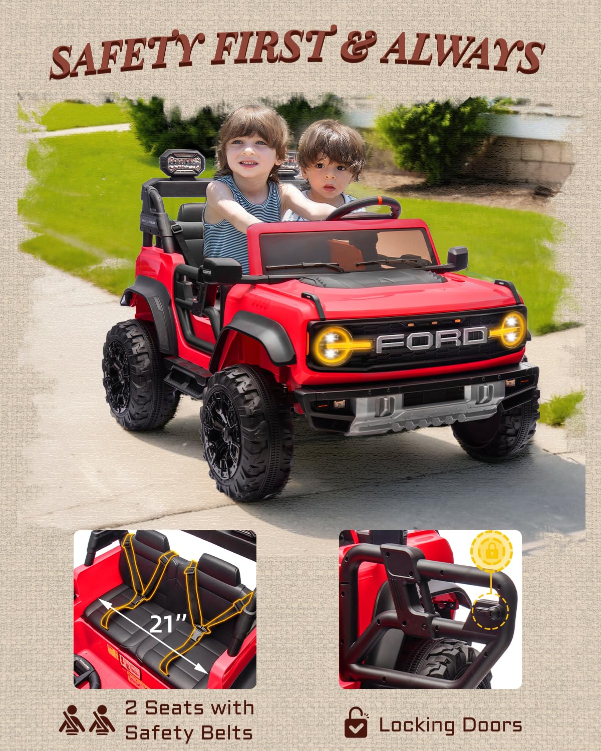 24V 2 Seater Kids Electric Ride on Truck with Remote Control N97736