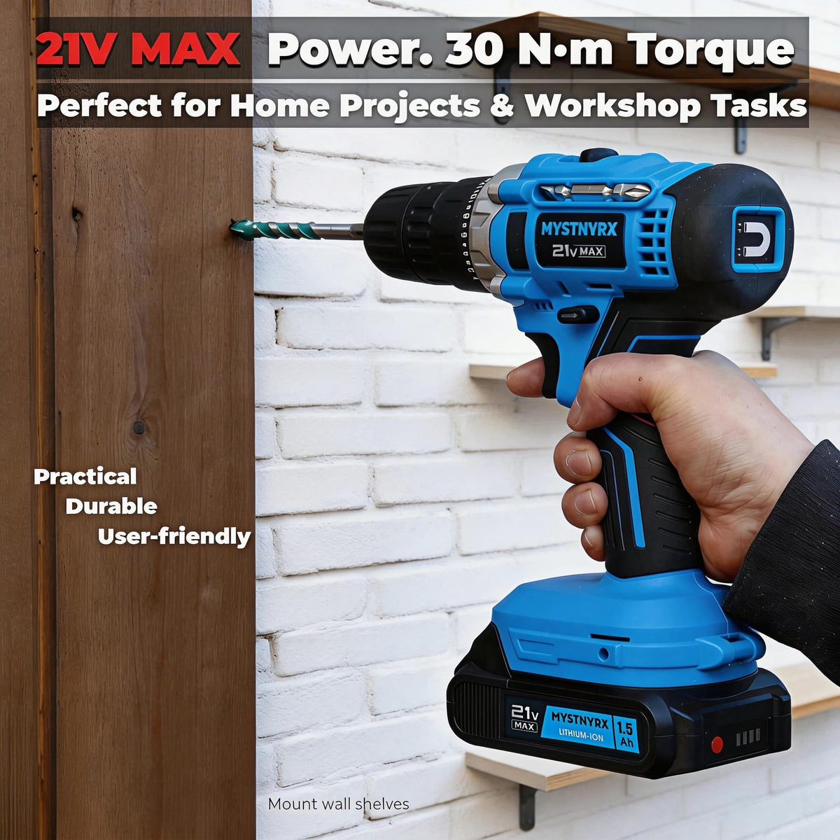 21V Max Cordless Drill Driver Kit with 2 Batteries R471