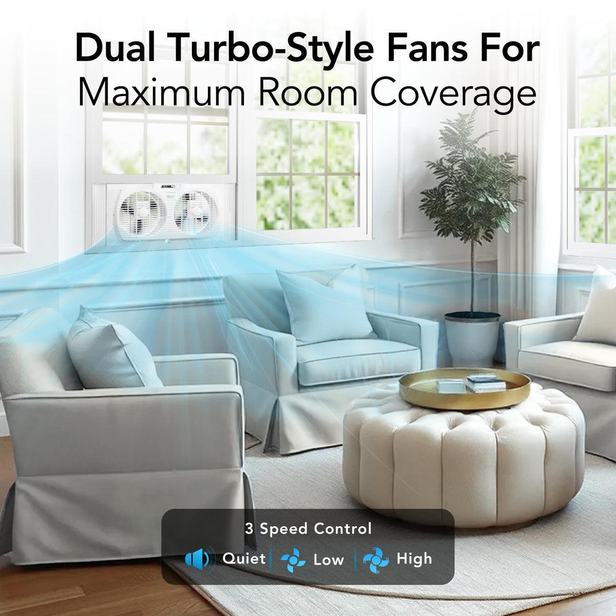 Reversible Twin Window Fan with 3-Speeds Y443037