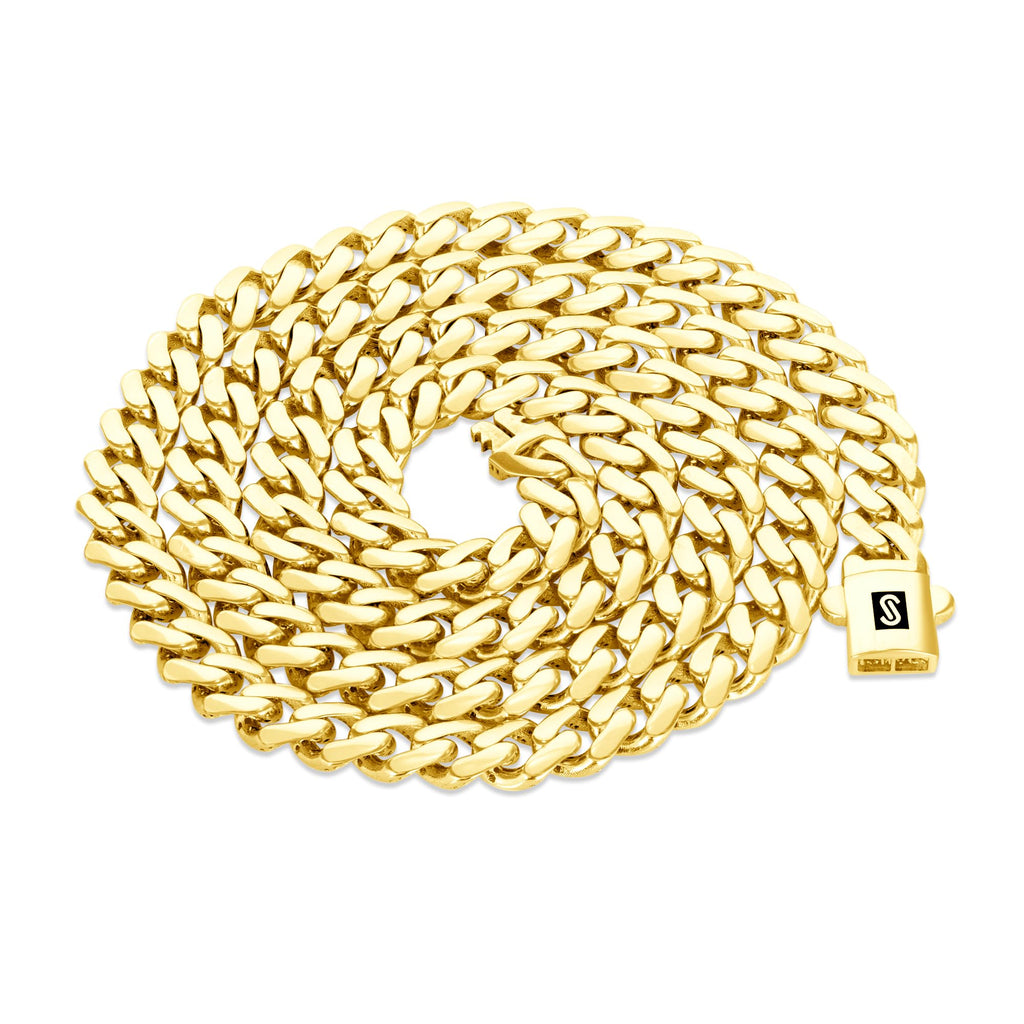 14k Yellow Gold 6mm Cuban Chain Necklace E5020
