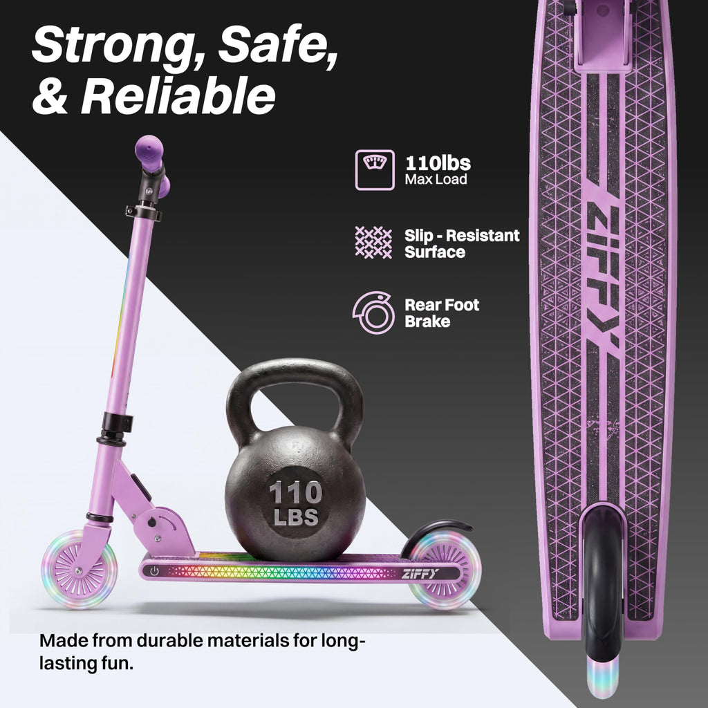 Light Up 2 Wheel Foldable Kids Kick Scooter with Adjustable Height C8322