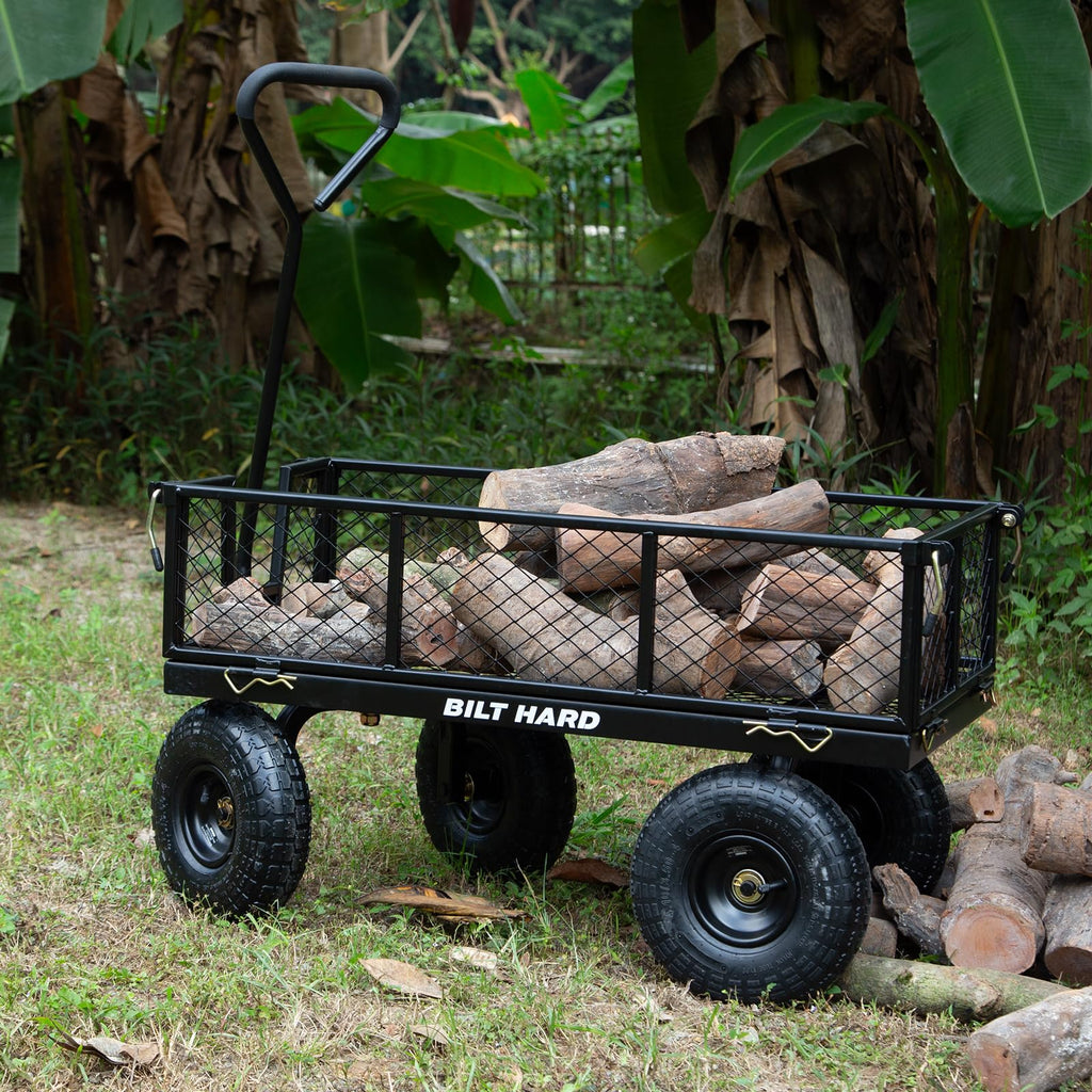 400 Lbs Capacity Mesh Steel Garden Cart with 10" All Terrain Wheels M835345