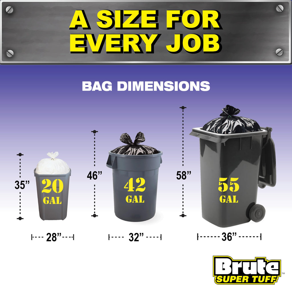 42 Gallon 2.0 Mil Black Contractor Bags R7629