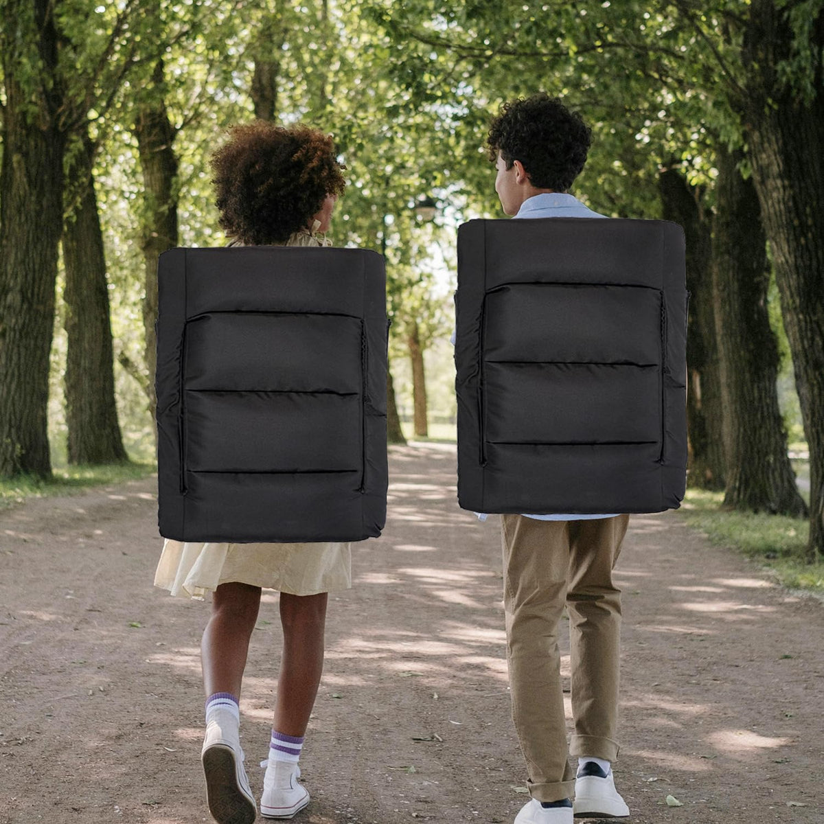 Black 25" Wide Stadium Seat with Back Support F46940