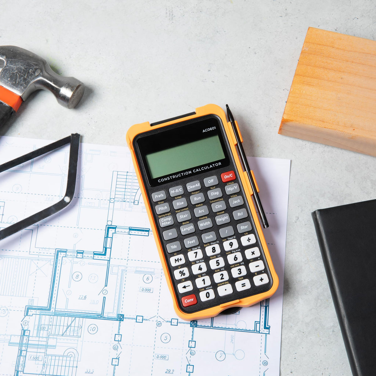 Construction Calculator with Writing Tablet, Feet Inch Fraction A527752