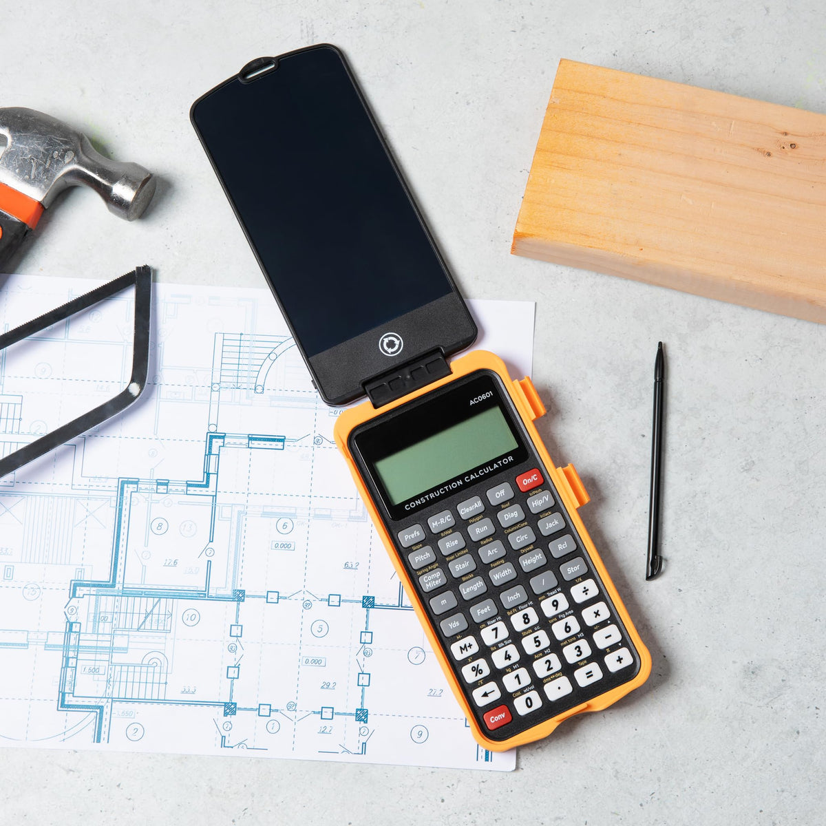 Construction Calculator with Writing Tablet, Feet Inch Fraction A527752