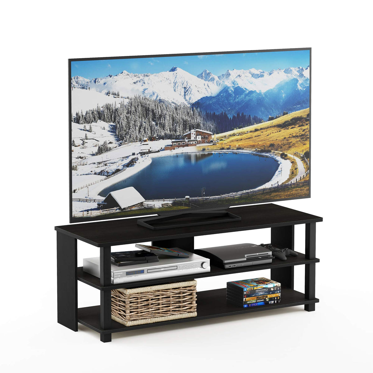 Espresso TV Stand with Open Shelf up to 48 Inch V7558