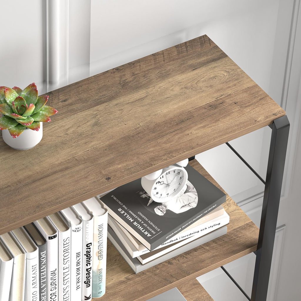 5 Tier Wood and Metal Bookshelf N135
