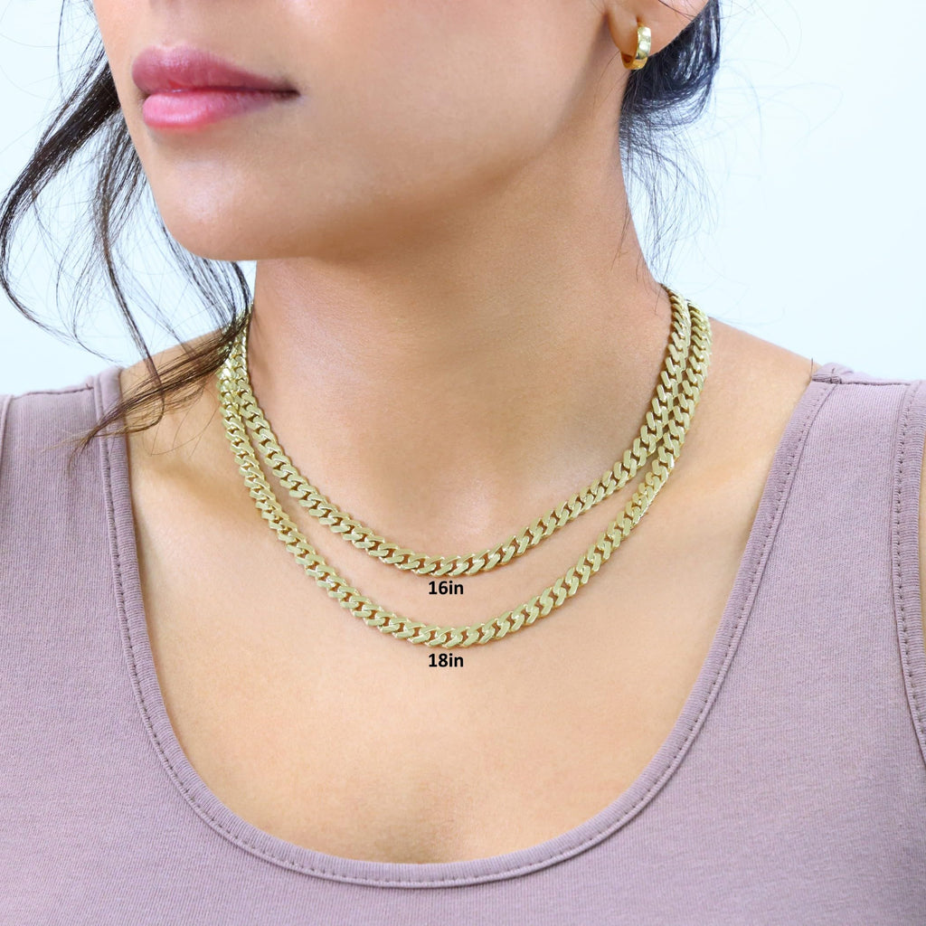 14k Yellow Gold 6mm Cuban Chain Necklace E5020