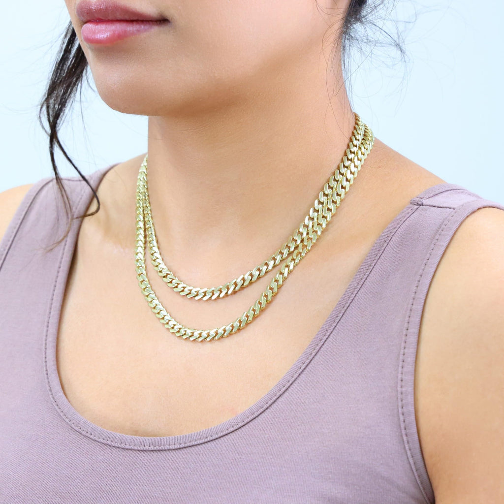 14k Yellow Gold 6mm Cuban Chain Necklace E5020