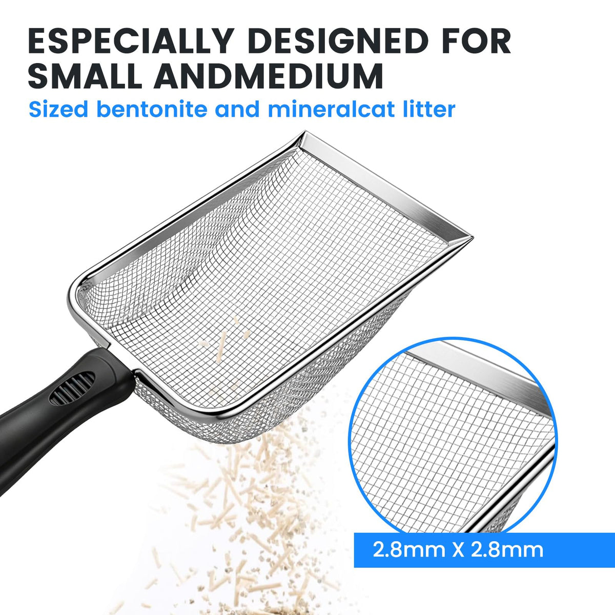Stainless Steel Mesh Cat Litter Scoop 2.8mm Hole Z550