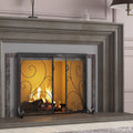 Fireplace Screen Steel Mesh Spark Guard 35" L x 28" H A9088