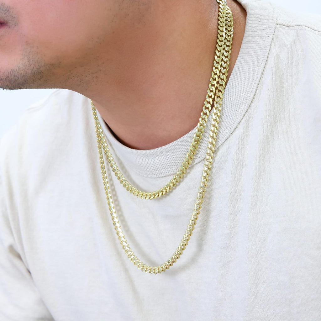 14k Yellow Gold 6mm Cuban Chain Necklace E5020