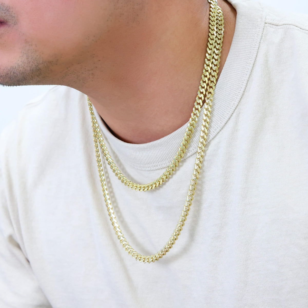 14k Yellow Gold 6mm Cuban Chain Necklace E5020