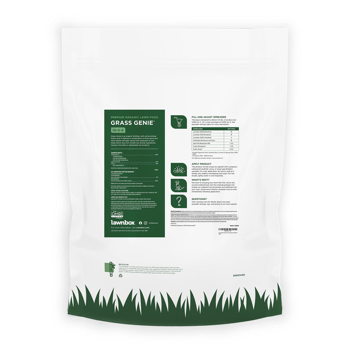 10-0-6 Organic Grass Fertilizer 32 lb Bag J88995