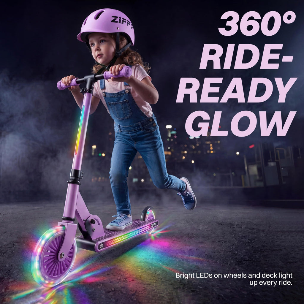 Light Up 2 Wheel Foldable Kids Kick Scooter with Adjustable Height C8322