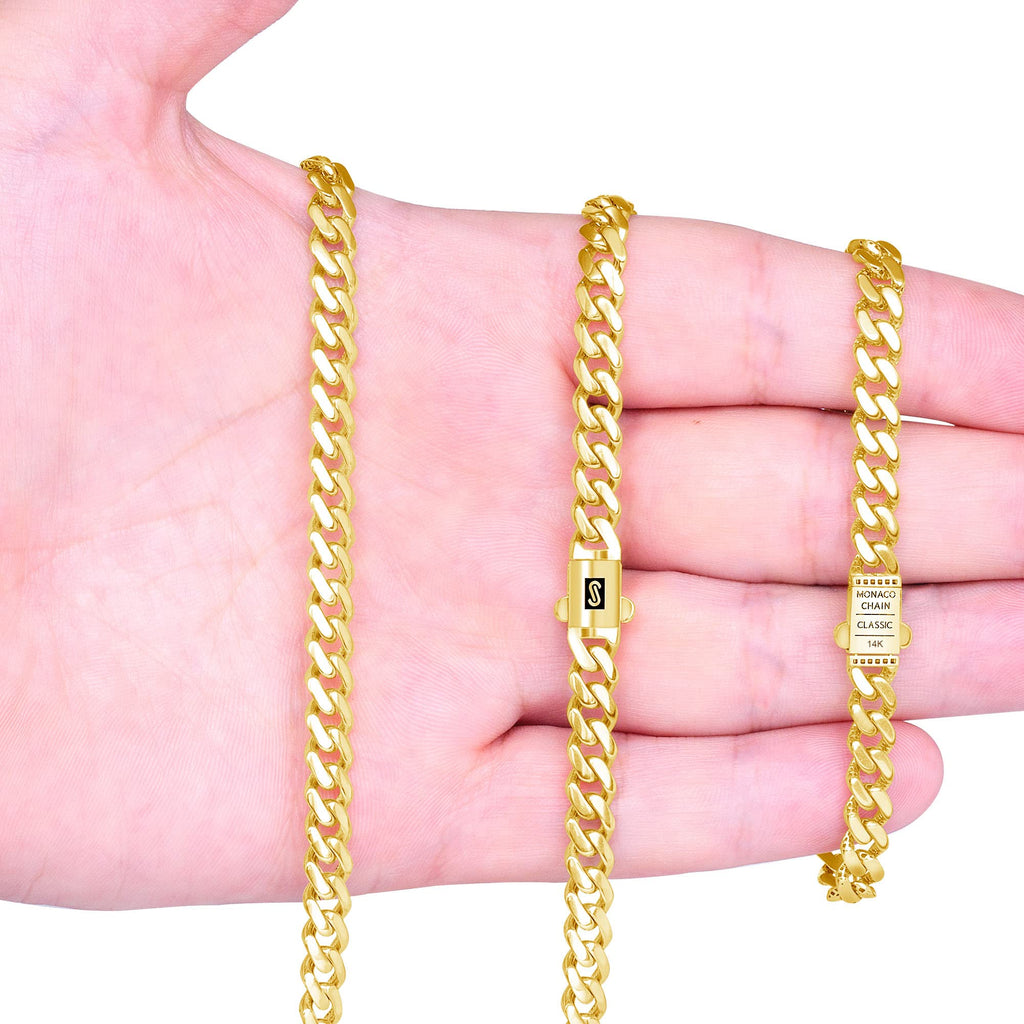 14k Yellow Gold 6mm Cuban Chain Necklace E5020