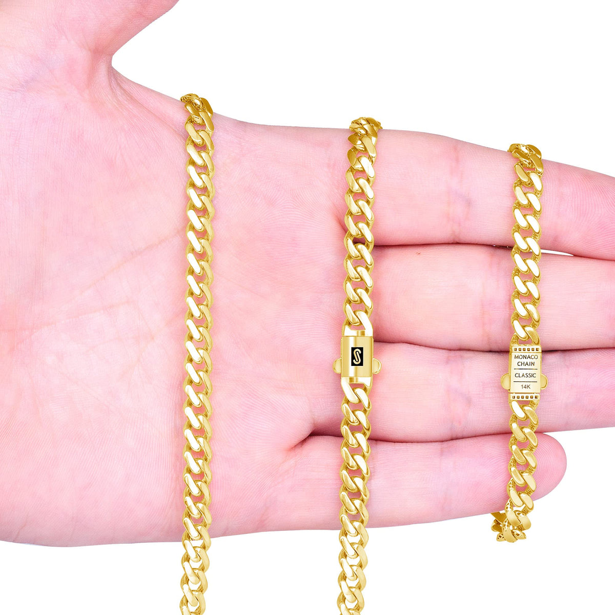 14k Yellow Gold 6mm Cuban Chain Necklace E5020