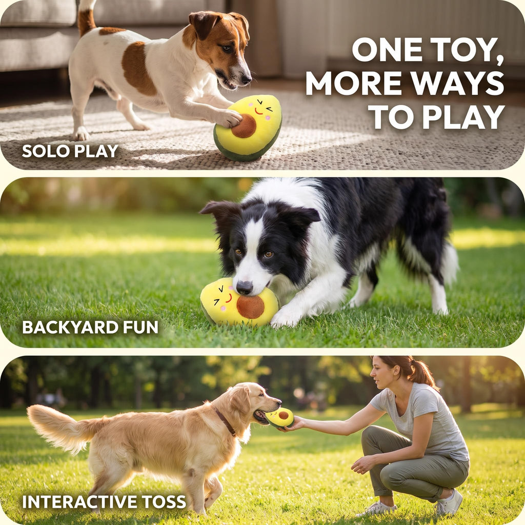 Squeaky Plush Avocado Dog Chew Toy H376675