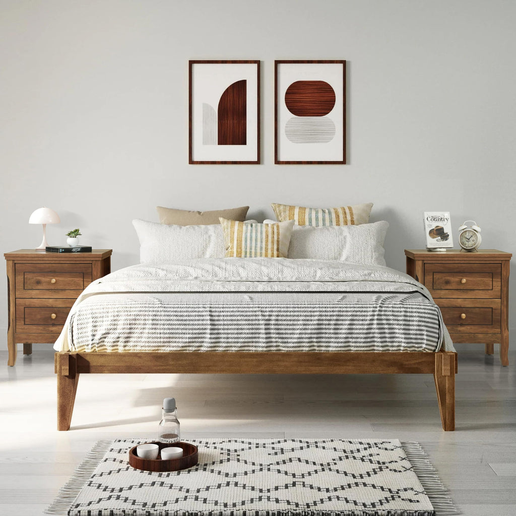 2 Drawer Wood Nightstand Set of 2 D82680